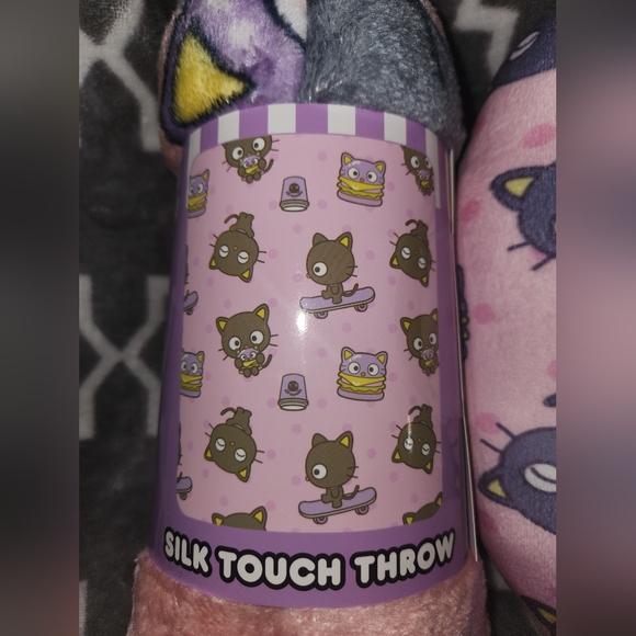 SANRIO-CHOCOCAT 2pc Travel Comfort Pillow & matching Silk Touch Throw. NWT - Picture 2 of 3